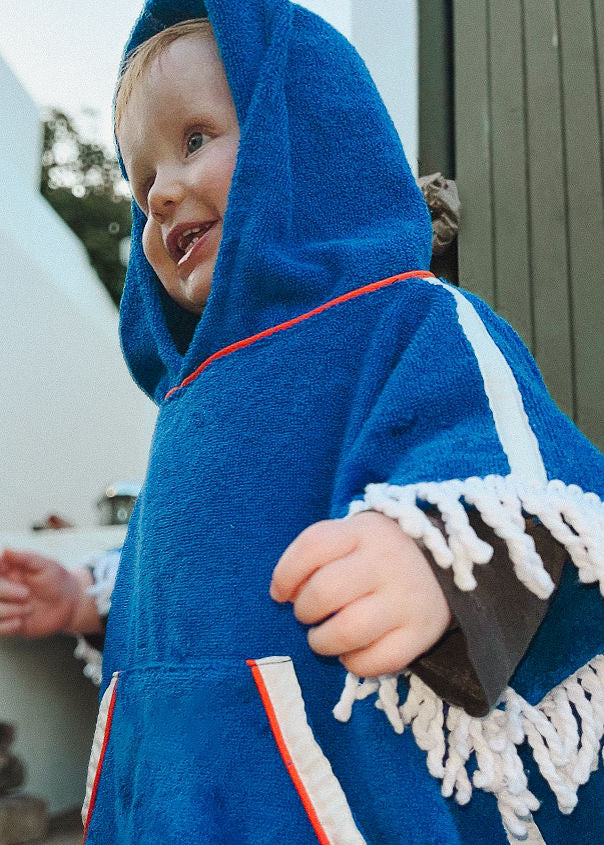 Kids Towel Poncho_Blue