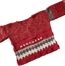 Load image into Gallery viewer, Red Wool Hand-knitted Cardigan | months 6-12
