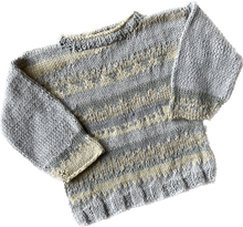 Load image into Gallery viewer, Pale Grey Hand-knitted Jumper | years 1-2
