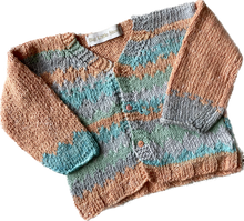 Load image into Gallery viewer, Pastel Orange Hand-knitted Cardigan | years 1-2
