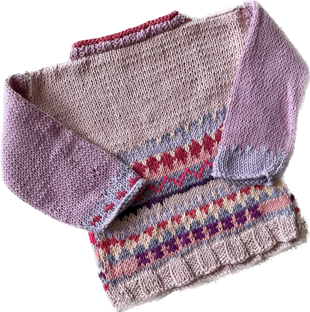 Pink Hand-knitted Jumper | months 6-12
