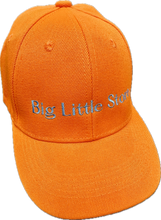 Load image into Gallery viewer, Kids Orange Peak Hat with Aqua Embroidery
