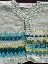 Load image into Gallery viewer, Pale Green Wool Hand-knitted Cardigan | months 6-12
