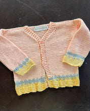Load image into Gallery viewer, Pastel Pink Wool Hand-knitted Cardigan | months 6-12
