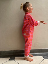 Load image into Gallery viewer, Boiler suit in pink and red cotton check
