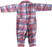 Load image into Gallery viewer, Boiler suit in pink and aqua cotton check
