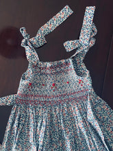 Load image into Gallery viewer, Blue &amp; Red Hand-smocked Summer Dress
