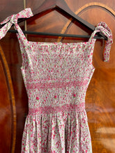 Load image into Gallery viewer, Pink &amp; Green Floral Hand-smocked Summer Dress | adult
