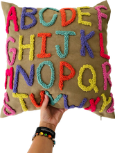 Load image into Gallery viewer, Alphabet cushion (made to order)
