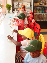 Load image into Gallery viewer, Kids Yellow Peak Hat with Pink Embroidery
