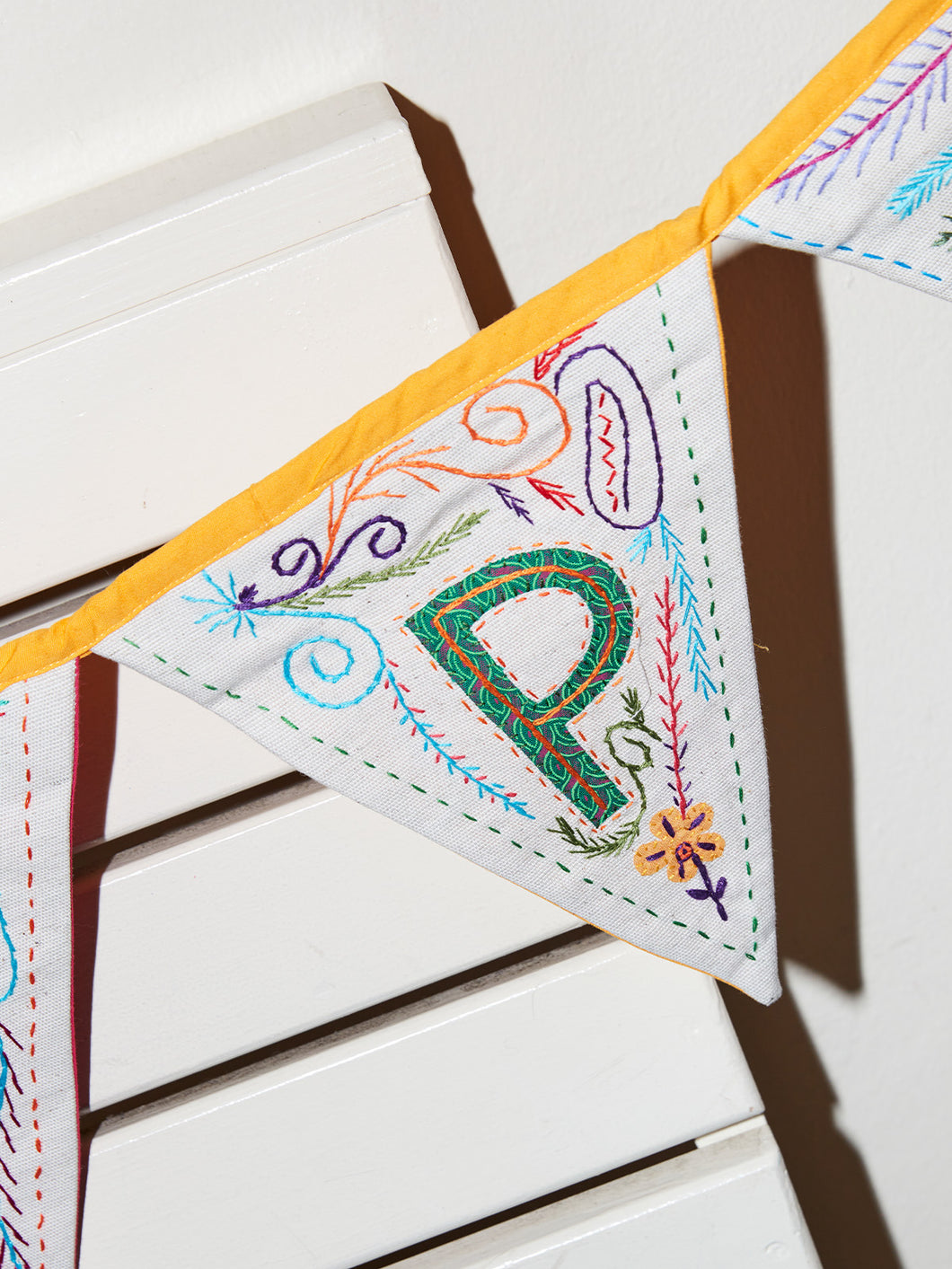 Alphabet Embroidered Bunting – Set of 5 Letters