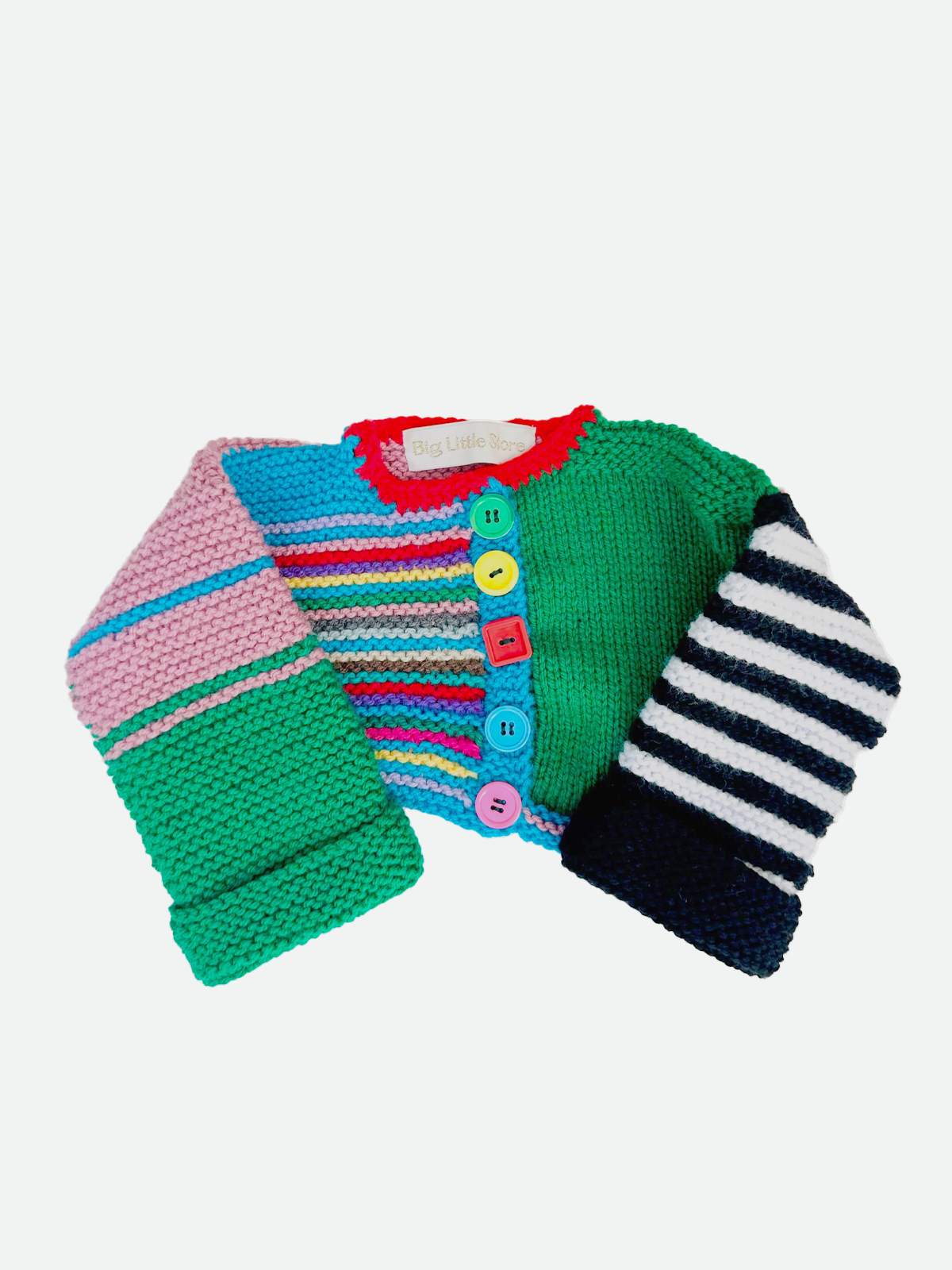 Stripy Hand-Knitted Cardigan