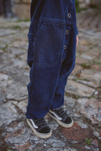 Load image into Gallery viewer, Boiler suit in washed navy cotton twill
