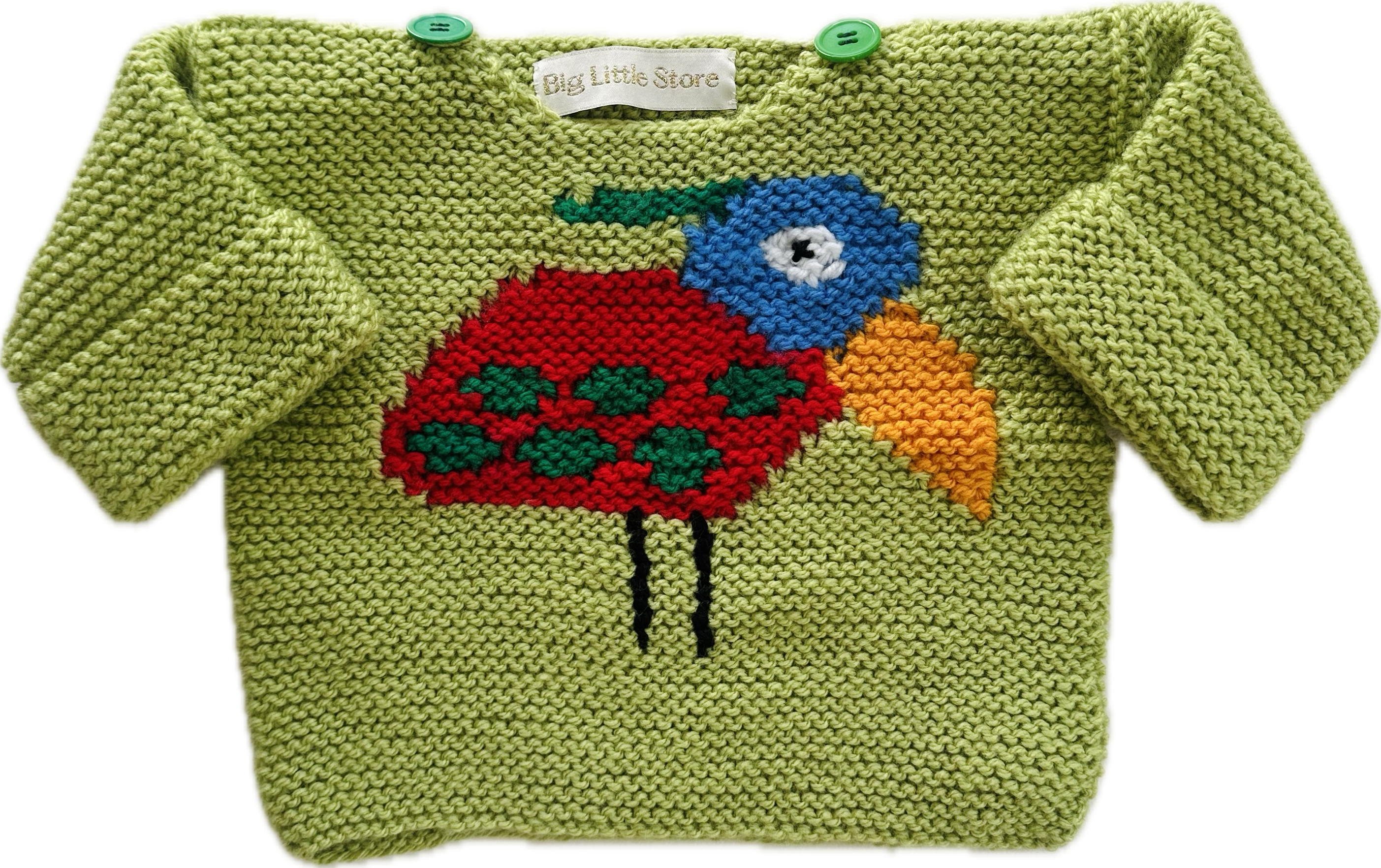 Hand-Knitted Bird Jumper