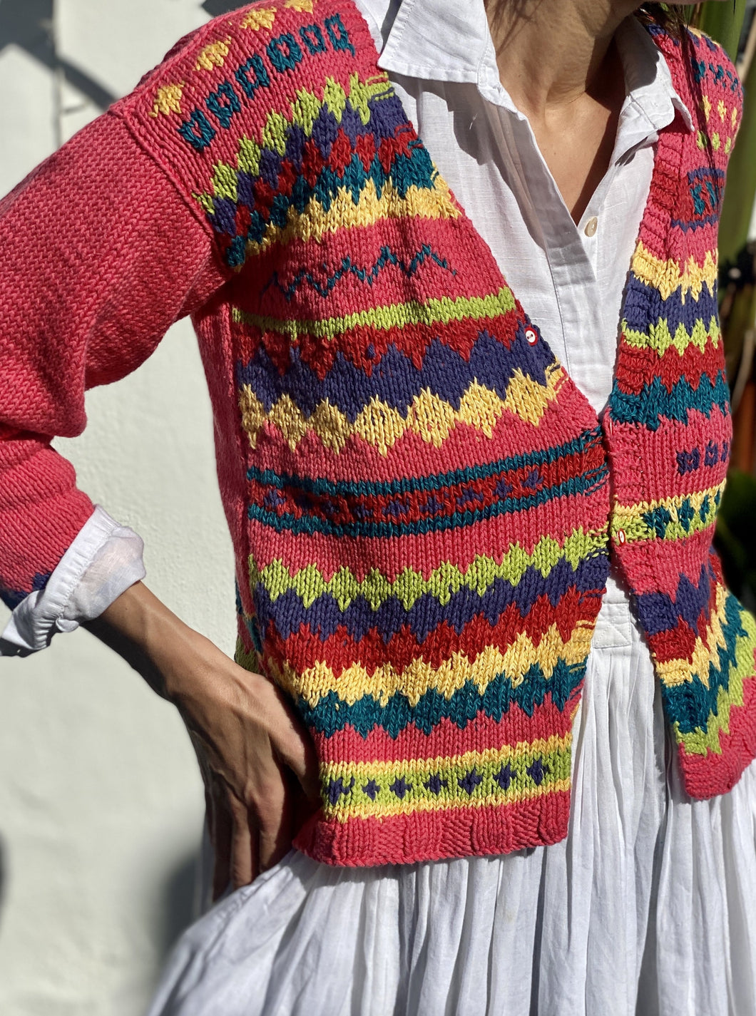One of a kind hand-knitted adult cardigan #1