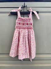 Load image into Gallery viewer, Pink Floral Hand-smocked summer dress #1 year
