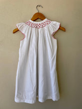 Load image into Gallery viewer, Little white dress with red stitch
