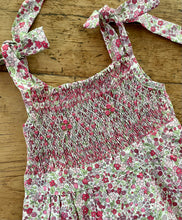 Load image into Gallery viewer, Hand-smocked Pink Floral Jumpsuit | months 6-12
