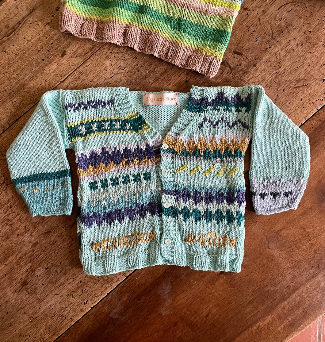Ocean Blues Hand Knitted Cardigan