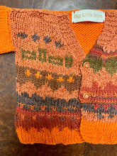 Load image into Gallery viewer, Vintage Orange Hand-knitted Cardigan 3-6 months
