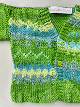Load image into Gallery viewer, Summer Green Hand-knitted Cardigan 3-6 months
