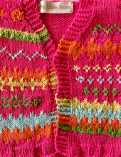 Load image into Gallery viewer, Power Pink Hand-knitted Cardigan - 1-2 years
